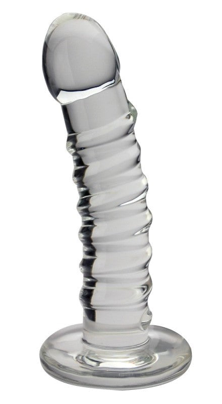 Spartacus Blown Basic Spiral Curve Dildo Premium Body Safe Design - - Glass Sex Toys