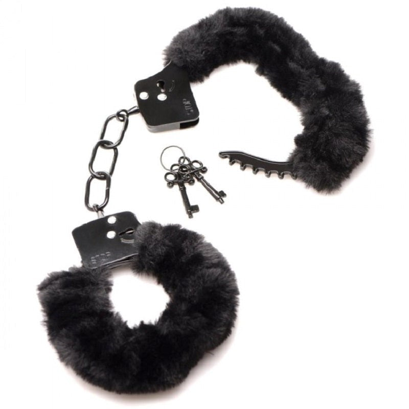 XR Brands Master Series Cuffed in Fur Indulgent Furry Handcuffs - - Babydolls and Chemises