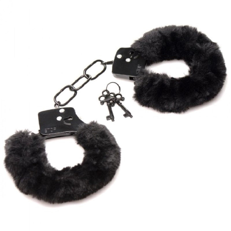 XR Brands Master Series Cuffed in Fur Indulgent Furry Handcuffs - - Babydolls and Chemises