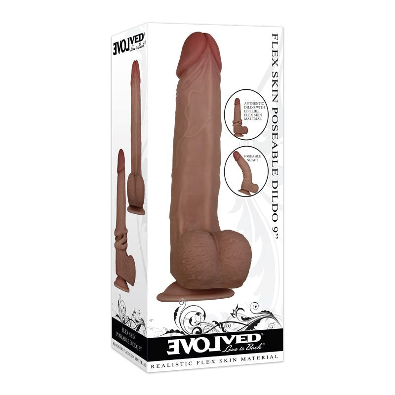Evolved Flex Skin Poseable Dildo 9 Inch Bendable TPE Sex Toy - - Cuffs and Restraints