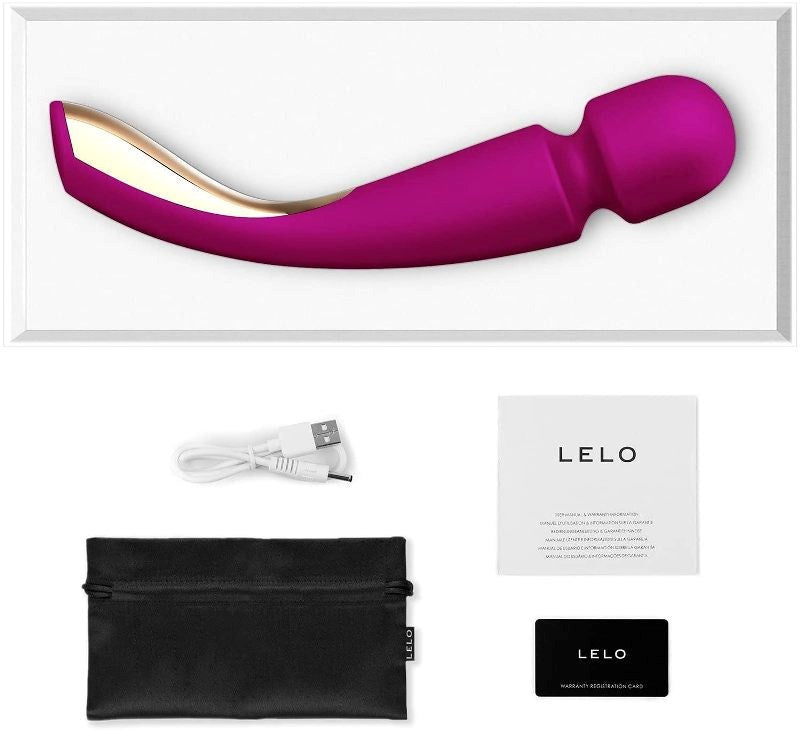 Lelo Smart Wand 2 Medium Vibrating Body Massager Powerful Wand Vibrator - - Rabbit Vibrators