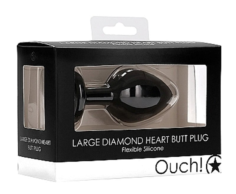 Shots Toys Ouch Diamond Heart Butt Plug Premium Anal Satisfaction Silicone - - Butt Plugs