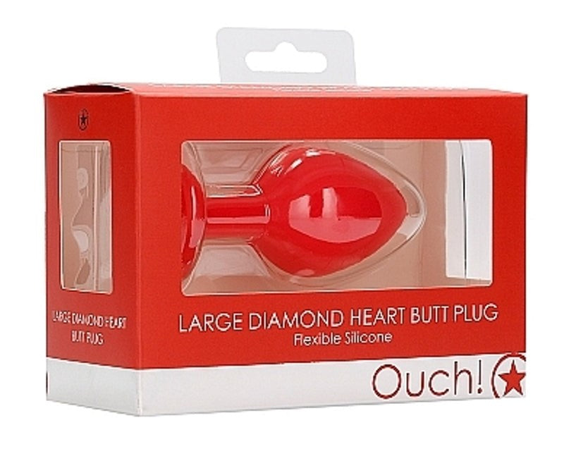 Shots Toys Ouch Diamond Heart Butt Plug Premium Anal Satisfaction Silicone - - Butt Plugs