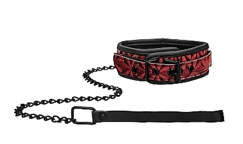 Shots Toys Ouch! Luxury Collar with Leash BDSM Power Exchange Set - - Masks And Blindfolds