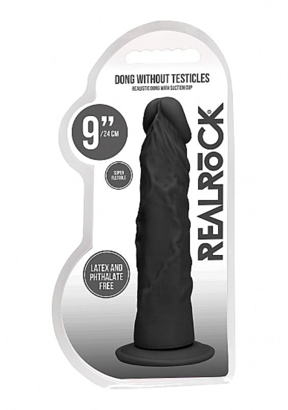 Shots Toys Realrock Skin Dong 9 Inch Soft TPE Detailed Design Harness Compatible - - Realistic Dildos