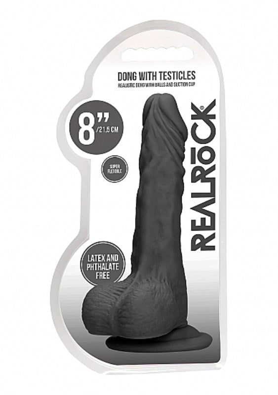 Shots Toys Realrock Skin Dong with Testicles 8 inch Suction Cup Dildo - - Realistic Dildos
