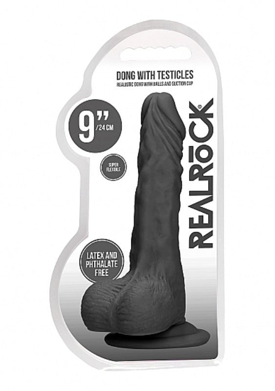 Shots Toys Realrock Skin Dong with Testicles 9 inch Suction Cup Base - - Realistic Dildos