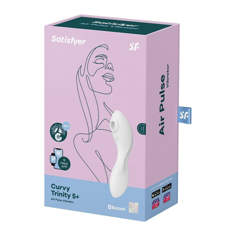 Satisfyer Curvy Trinity 5 Layon Air Pulse App Connected Clitoral Vibrator - - G-Spot Vibrators