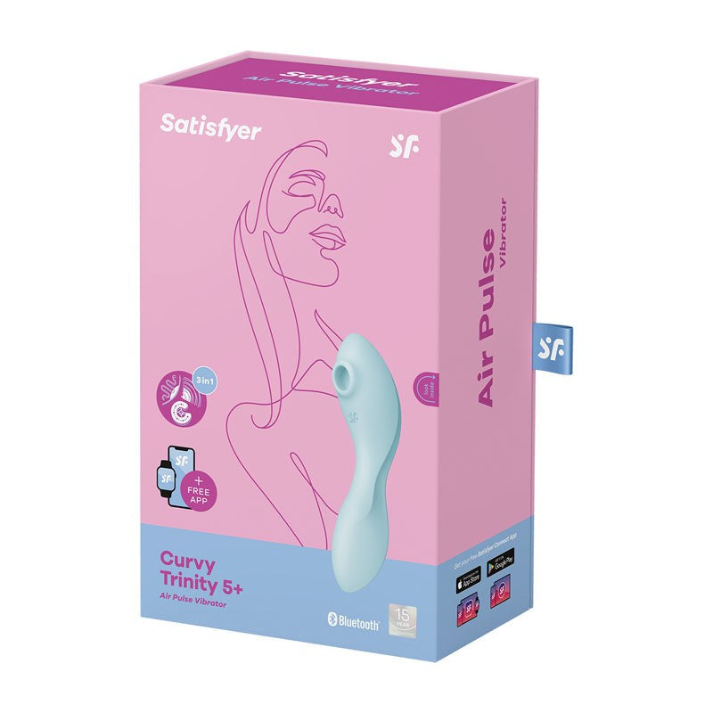 Satisfyer Curvy Trinity 5 Layon Air Pulse App Connected Clitoral Vibrator - - G-Spot Vibrators