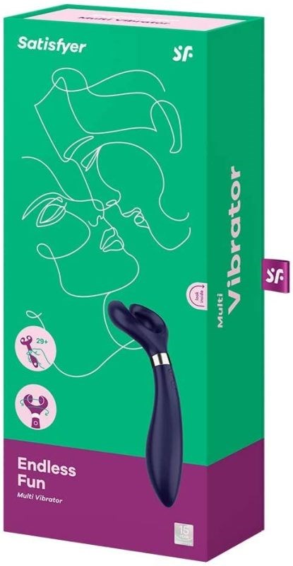 Satisfyer Endless Fun Silicone Vibrating Couples Sex Toy Triple Motor Power - - Clit Ticklers and Pulsators