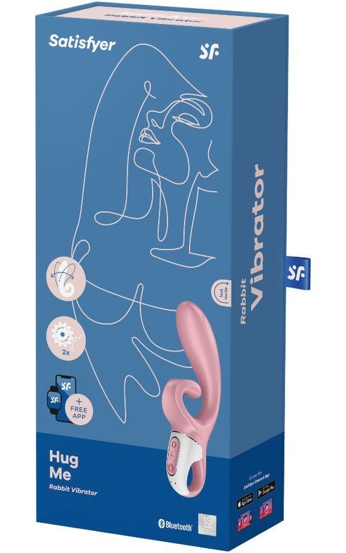 Satisfyer Hug Me App Control Multi Functions Rabbit Vibrator Dual Motor - - Clit Ticklers and Pulsators