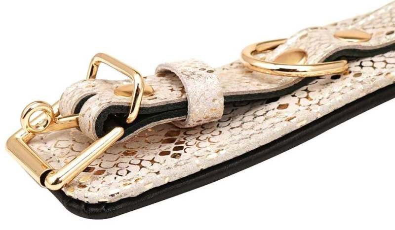 Spartacus Snake Print Microfiber Ankle Restraints with Lambskin Padding - - Butt Plugs