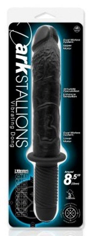 NANMA Corporation Electrifying Ecstasy Dark Stallions 8.5 Vibrating Dildo - - Clit Ticklers and Pulsators