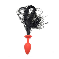 Faux Horsetail Silicone Anal Plug Small - - Butt Plugs