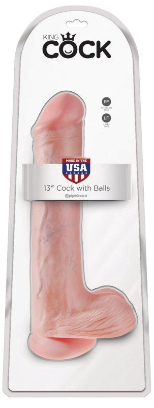 Pipedream Products King Cock 13 Inch Realistic Cock with Balls Dildo - - Realistic Dildos