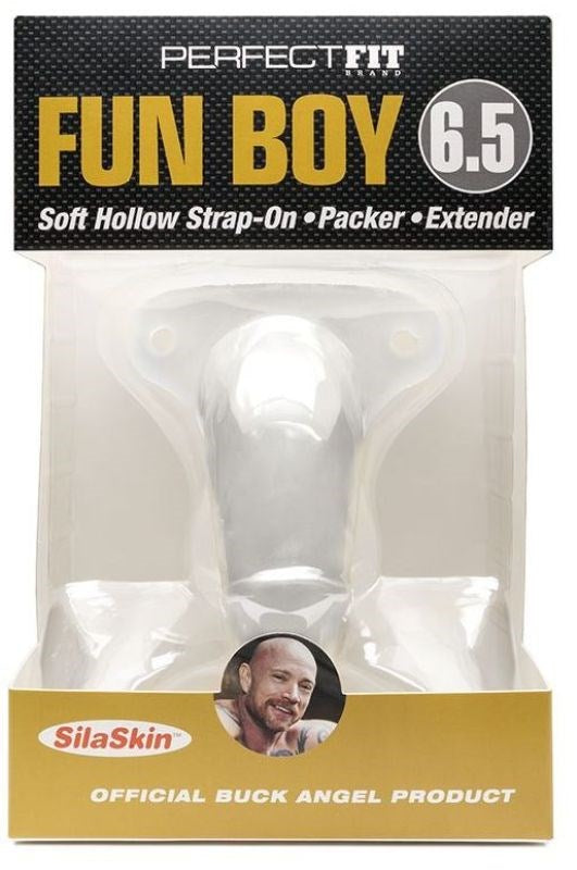 Perfect Fit Fun Boy 6.5 Inch Soft Hollow Strap On with SilaSkin Technology - - Strap On Sextoys