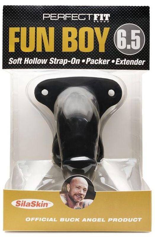 Perfect Fit Fun Boy 6.5 Inch Soft Hollow Strap On with SilaSkin Technology - - Strap On Sextoys