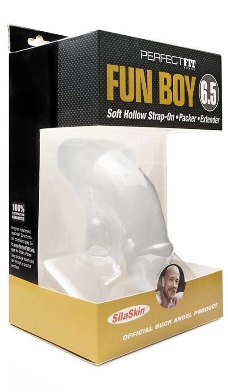 Perfect Fit Fun Boy 6.5 Inch Soft Hollow Strap On with SilaSkin Technology - - Strap On Sextoys