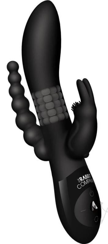 Xgen Products The Beaded DP Rabbit Triple Stimulation Rechargeable Vibrator - - Clit Ticklers and Pulsators