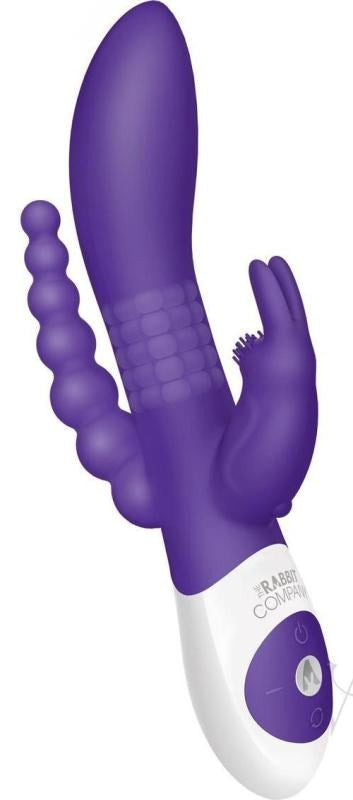 Xgen Products The Beaded DP Rabbit Triple Stimulation Rechargeable Vibrator - - Clit Ticklers and Pulsators