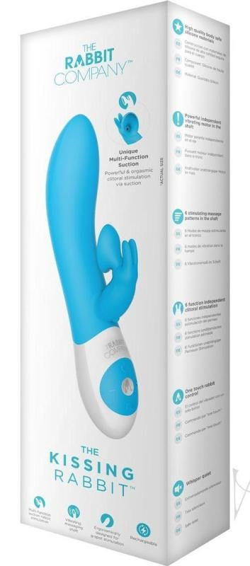 Xgen Products The Kissing Rabbit Blue Dual Action Suction Vibrator - - Rabbit Vibrators