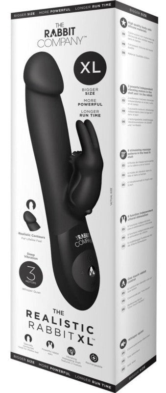 Xgen Products The Realistic Rabbit XL Triple Motor Dual Stimulation Vibrator - - Realistic Dildos