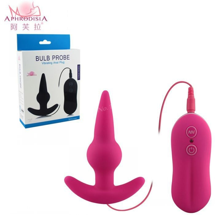 Aphrodisia Vibrating Anal Bulb Probe Multi Speed Waterproof Butt Plug - - Butt Plugs