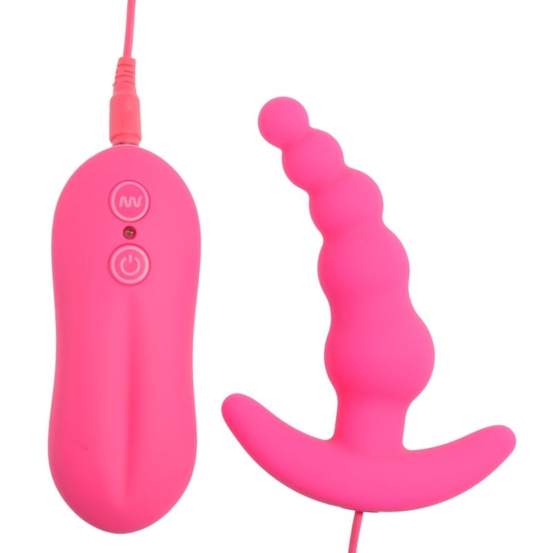Aphrodisia Vibrating Anal Plug Beads Curved Prostate Stimulation - - G-Spot Vibrators