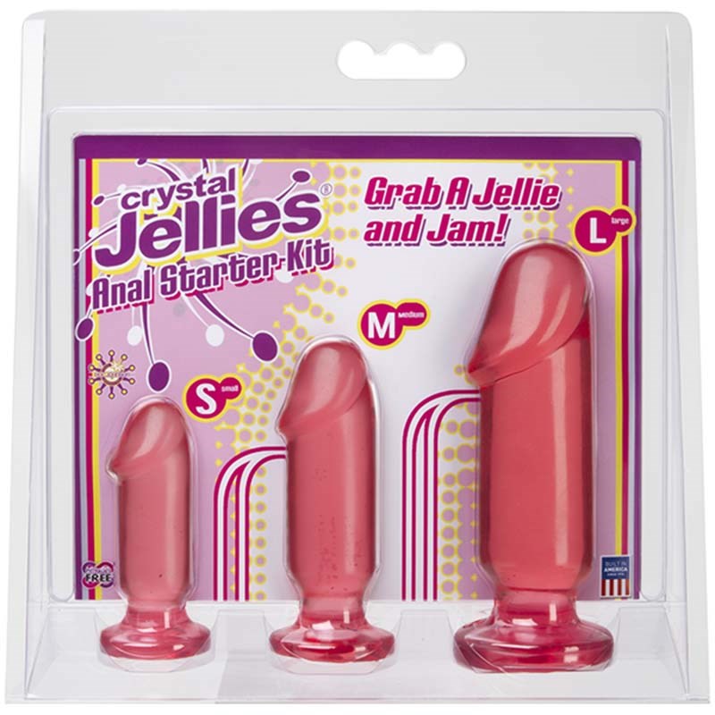 Doc Johnson Crystal Jellies Anal Starter Kit with Progressive Sizing - Anal Beads and Balls