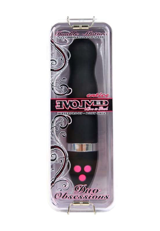 Evolved Duo Obsessions Entice Dual Motor Vibrator with Independent Controls - - Steel Sex Toys