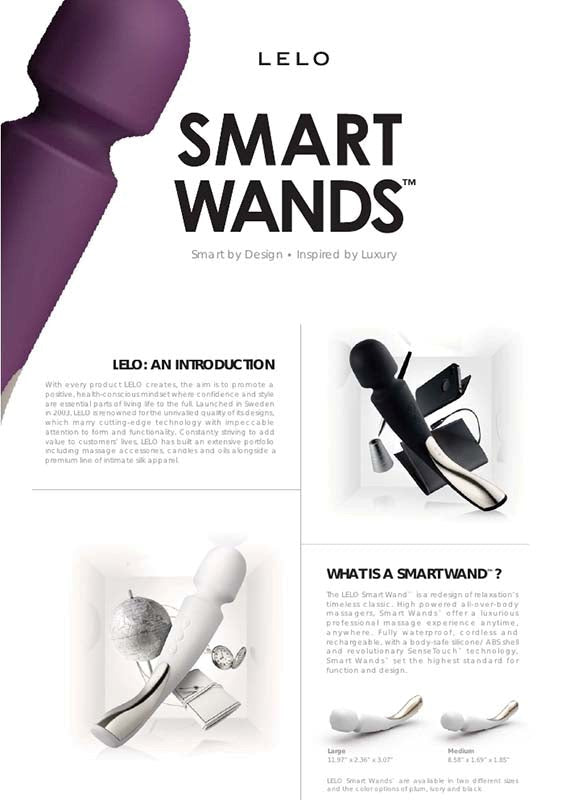 Lelo Smart Wand Large Rechargeable Body Massager with SenseTouch Technology - - Fancy Dress Ups