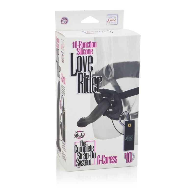 California Exotics Love Rider 10 Function G Caress Strap On Vibrator - - Luxury Sex Toys