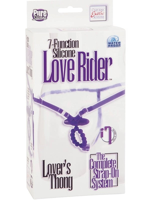 California Exotics Love Rider Lovers Thong with Dual Partner Stimulation - - Rabbit Vibrators