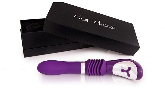 MiaMaxx Thrusting Vibrator with 3 Inch Thrust Depth and Dual Stimulation - - Finger and Tongue Vibrators
