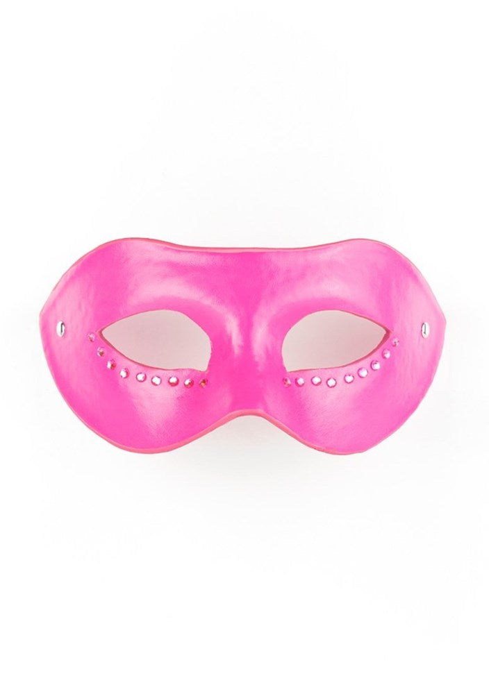 Shots Toys Luxurious Leather Diamond Mask for BDSM and Sensory Play - - Butt Plugs