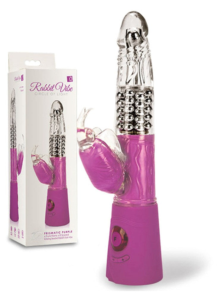 Topco Rabbit Vibe Circle of Light Dual Stimulation Vibrator with LED - - Rabbit Vibrators