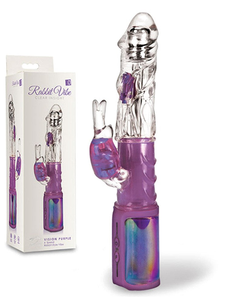 Topco Rabbit Vibe Clear Insight Dual Stimulation Vibrator - - Rabbit Vibrators