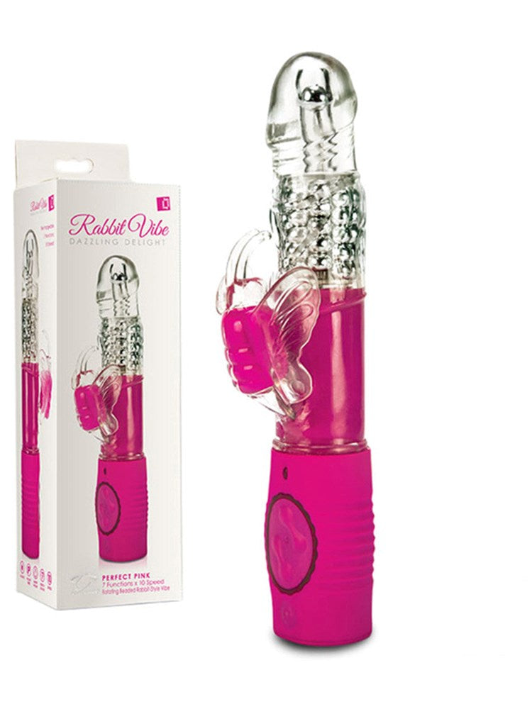 Topco Rabbit Vibe Dazzling Delight USB Rechargeable Dual Stimulation - - Rabbit Vibrators