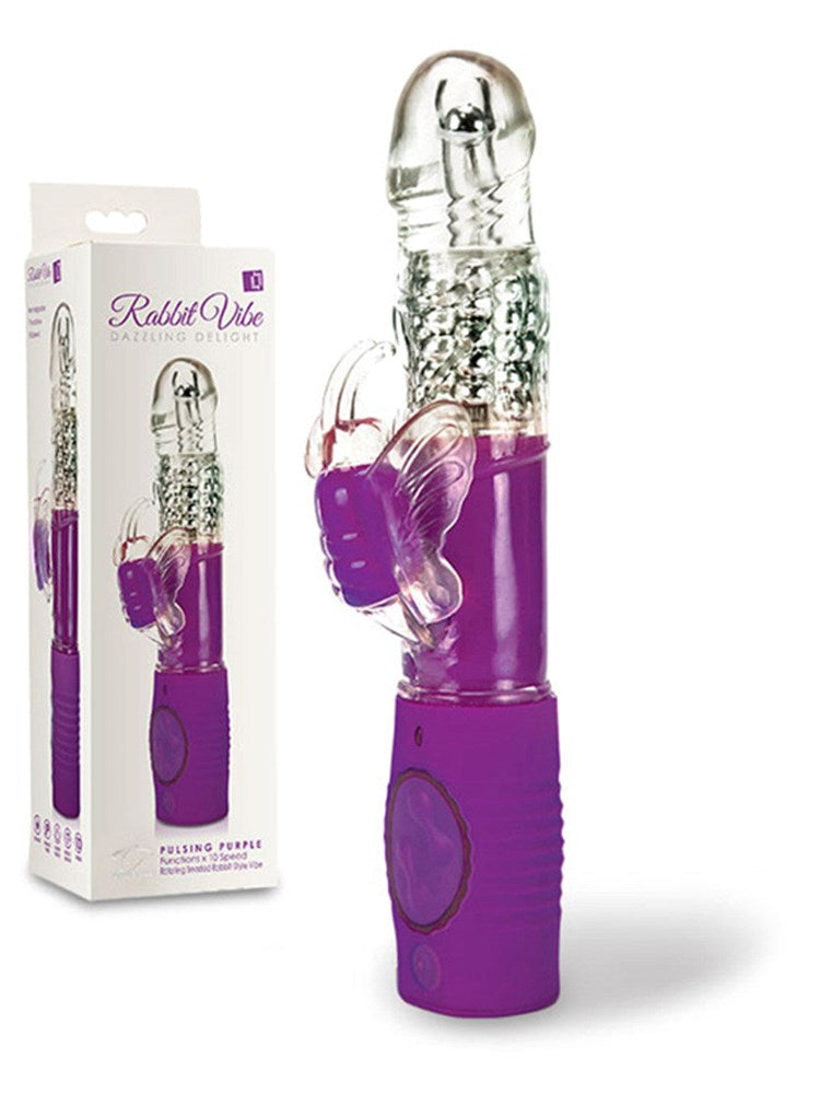 Topco Rabbit Vibe Dazzling Delight USB Rechargeable Dual Stimulation - - Rabbit Vibrators