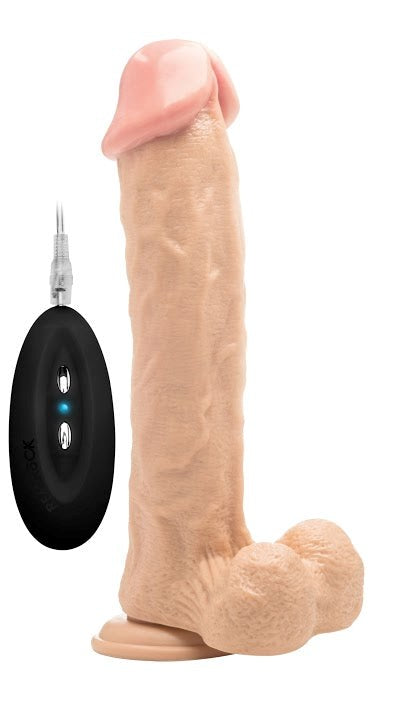 Shots Toys Real Rock Vibrating 11 Realistic Cock With Scrotum Dildo - - Vibrating Dildos
