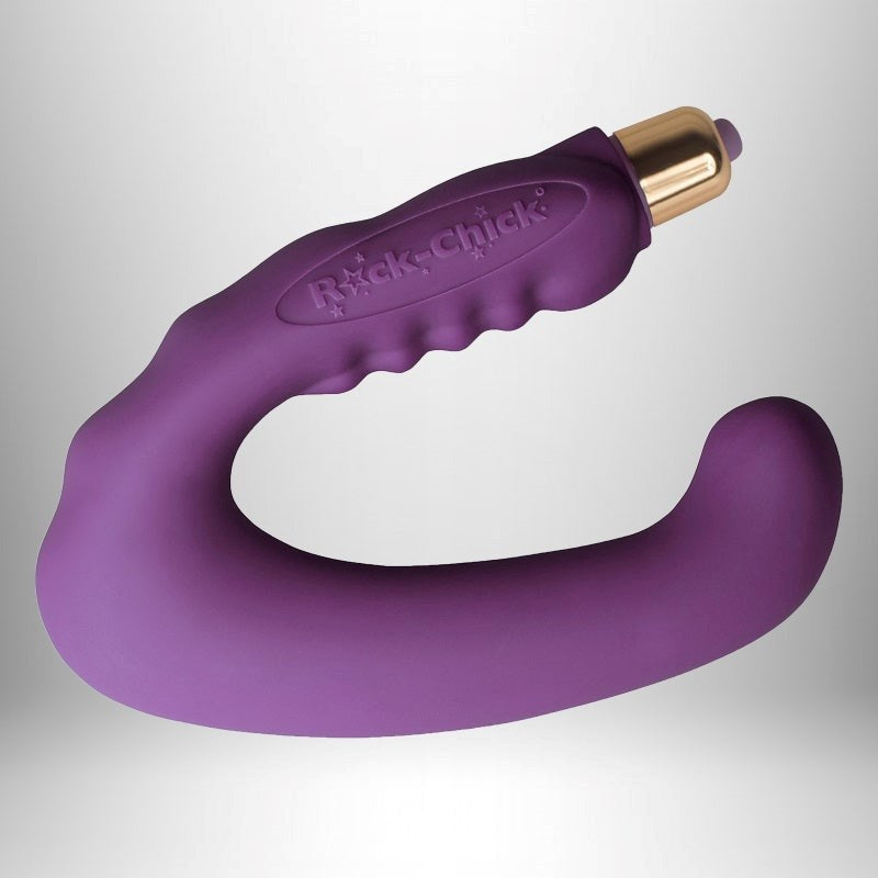 Rocks Off Rock Chick 7 Speed C Shape Hands Free Dual Stimulation Vibrator - - Novelty Vibrators