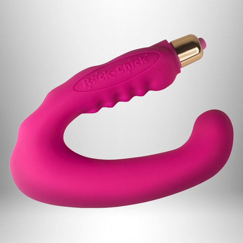 Rocks Off Rock Chick 7 Speed C Shape Hands Free Dual Stimulation Vibrator - - Novelty Vibrators