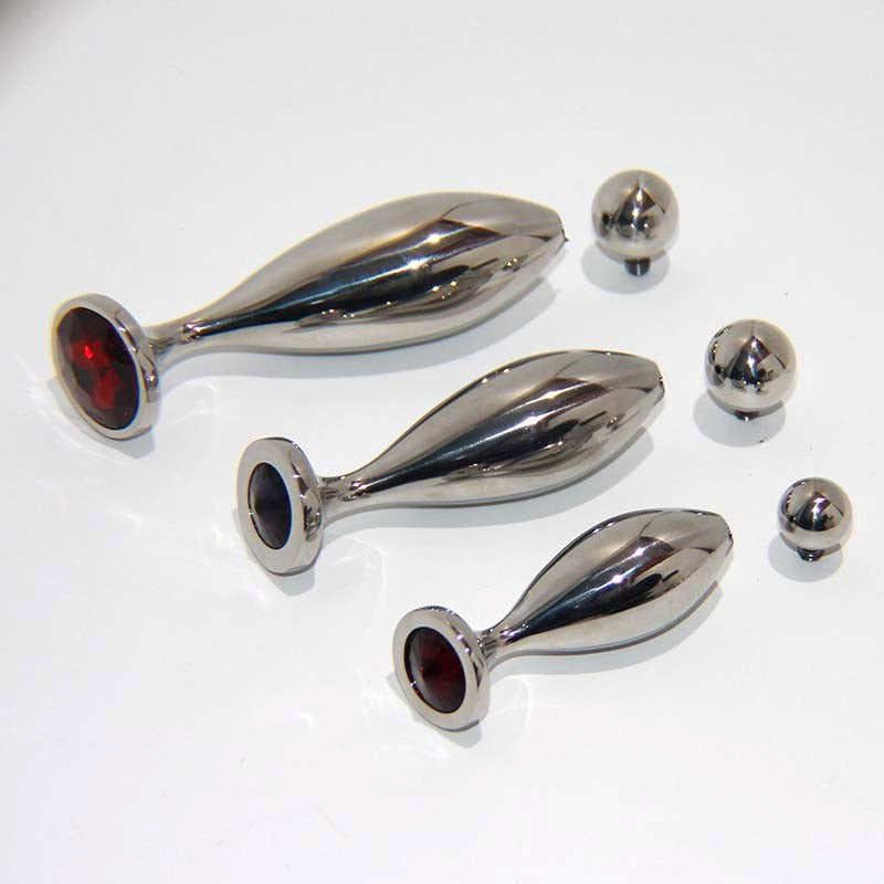 Hells Couture Seal & Ball Steel Sex Probe Large Medical Grade Steel - - Steel Sex Toys