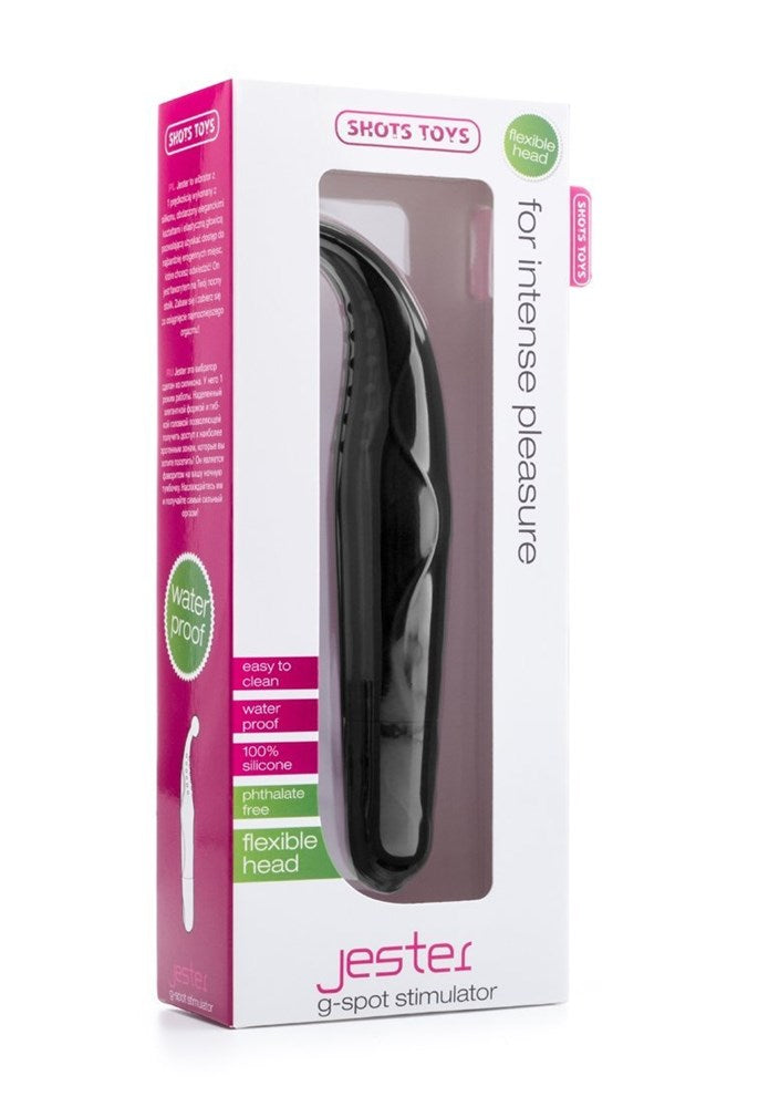 Shots Toys Jester Premium Silicone G Spot Vibrator with Flexible Head - - Steel Sex Toys