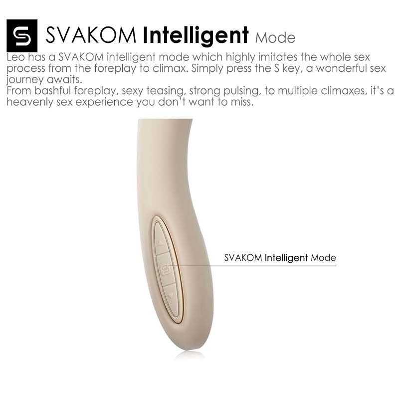 Svakom Leo Multi Functions Waterproof G Spot Vibrator with Intelligent Mode - - Rabbit Vibrators