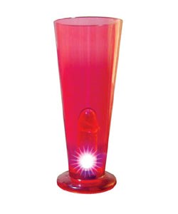 Hott Products The Light Up Peter Party Beer Glass Multi Color LED Novelty Drinkware - - Party Gifts and Novelties