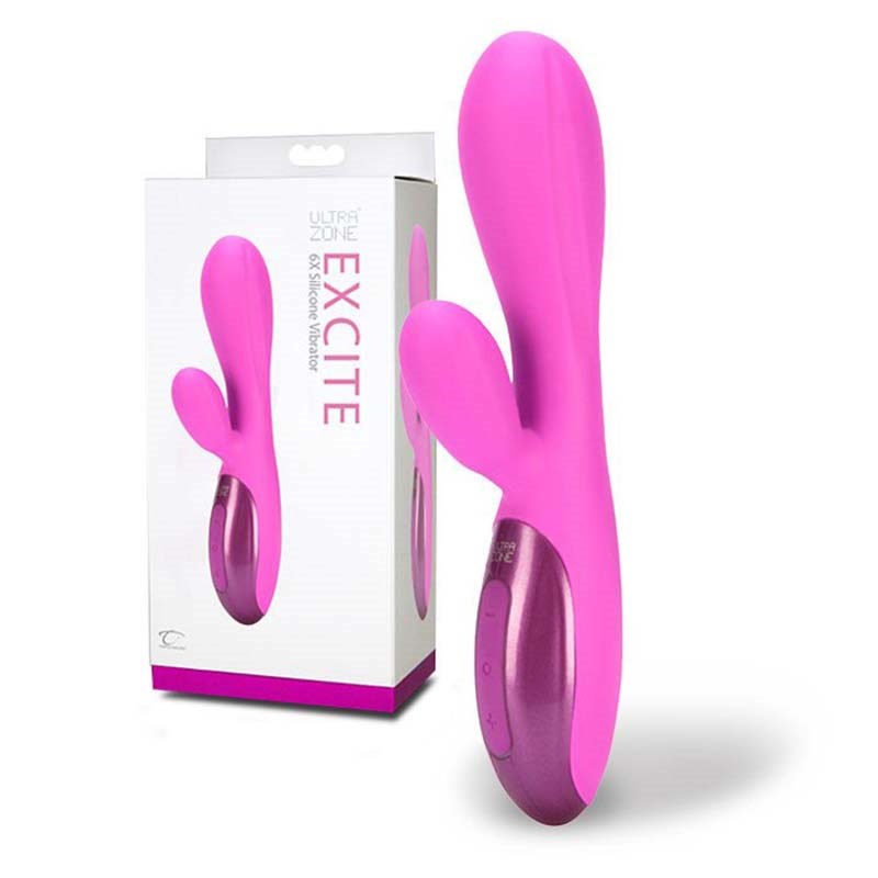 Topco UltraZone Excite 6X Rabbit Style Vibe Dual Stimulation Vibrator - - G-Spot Vibrators