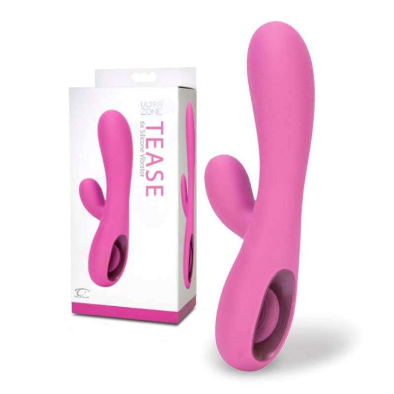 Topco UltraZone Tease 6X Rabbit Style Vibe Dual Stimulation Vibrator - - Steel Sex Toys