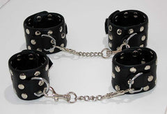 Xtreme Leather Studded Wrist & Ankle Cuffs - - Cuffs and Restraints