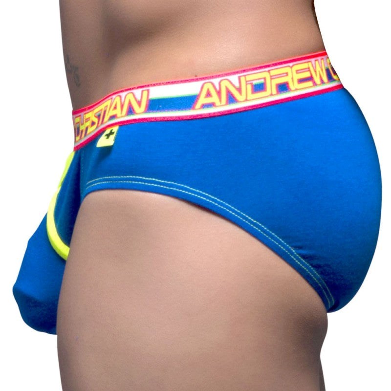 Andrew Christian Almost Naked Dare Brief Royal Blue Anatomical Pouch - - Jocks and G-Strings